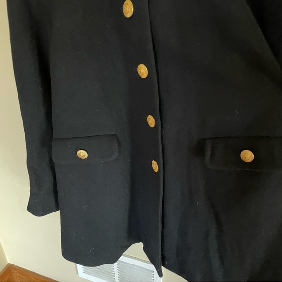 Stunning black wool coat size 12P - Picture 3 of 14